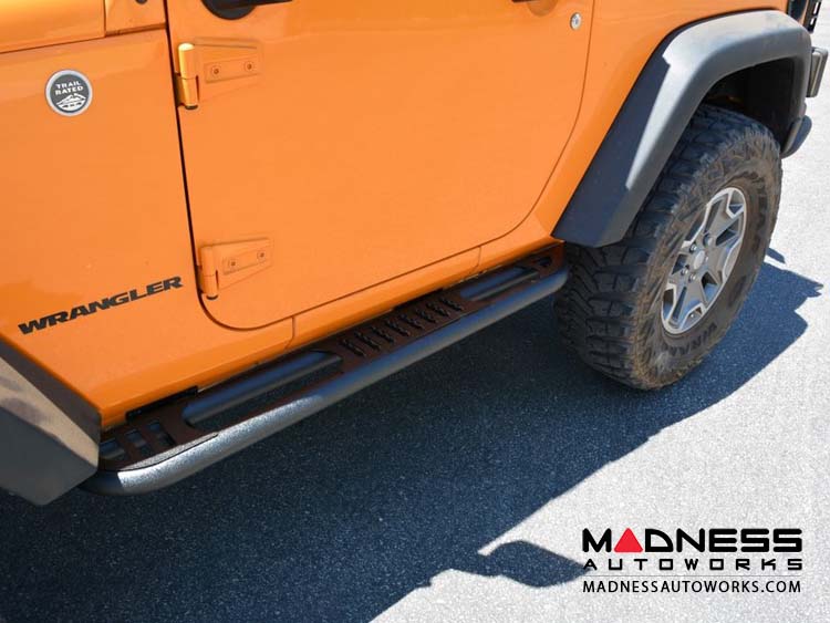 Jeep Wrangler JK SR2 Rock Slider Steps Black MADNESS Autoworks